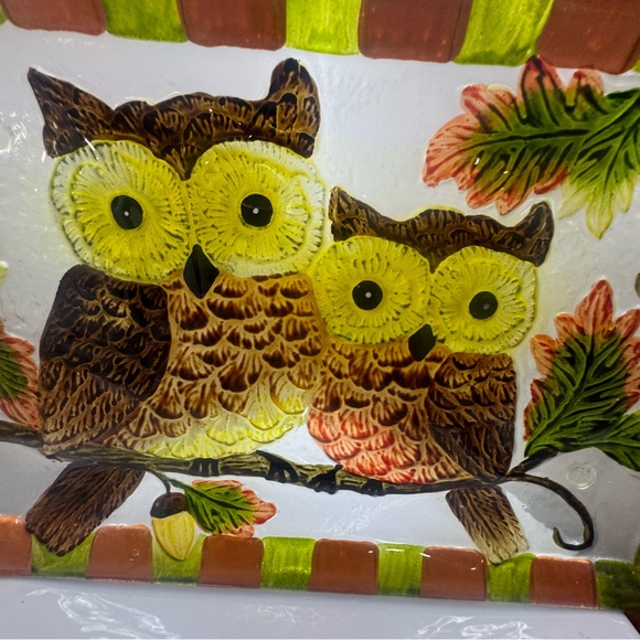Embossed Owl Decorative Serving platter - Picture 3 of 7